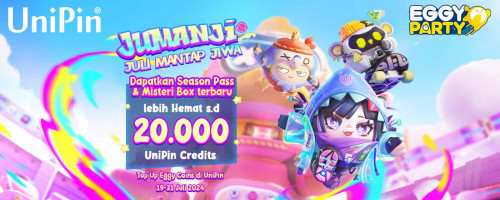 [JuManJi – Juli Mantap Jiwa Promo-Nya] Top Up Eggy Party di UniPin Hemat s.d 20.000 UniPin Credits
